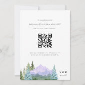 Berggebieden Rustic Forest QR Code All in One Wedd Kaart (Achterkant)