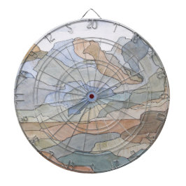 Berggebieden Waterverf Line Art Print Dartbord