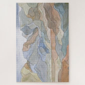 Berggebieden Waterverf Line Art Print Legpuzzel (Verticaal)