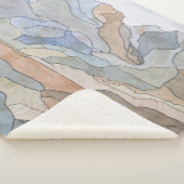 Berggebieden Waterverf Line Art Print Sherpa Deken (3/4)