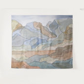 Berggebieden Waterverf Line Art Print Wandkleed (Voorkant (horizontaal))