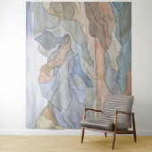 Berggebieden Waterverf Line Art Print Wandkleed (In situ)