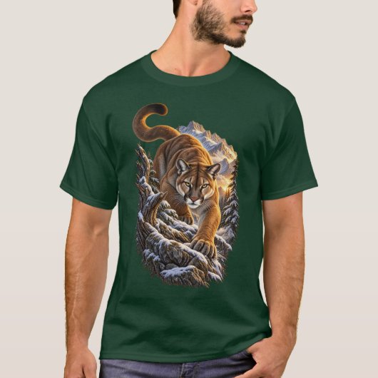 Berggeest – Oude Cougar Wildernis T-shirt (Voorkant)