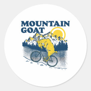 Berggeit Funny Mountain Biking Geit Biker Vin Ronde Sticker