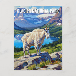 Berggeit in Glacier National Park Reis Briefkaart