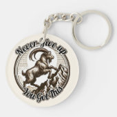 Berggeit Steenbok nooit opgeven Sleutelhanger (Achterkant)