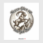 Berggeit Steenbok nooit opgeven Sticker (Vel)