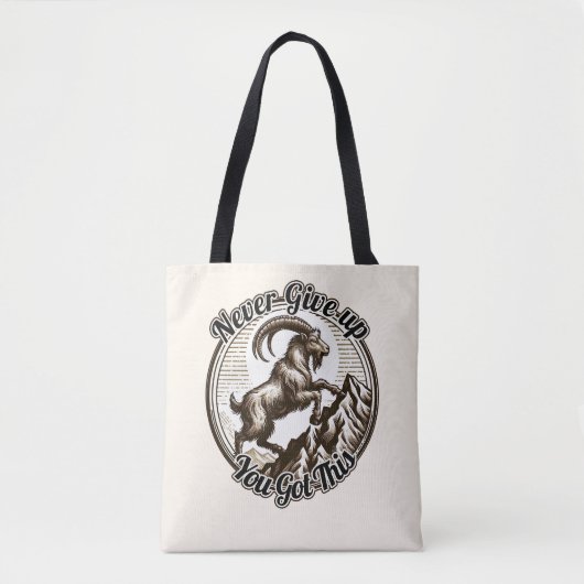 Berggeit Steenbok nooit opgeven Tote Bag (Voorkant)
