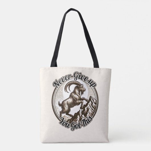 Berggeit Steenbok nooit opgeven Tote Bag (Achterkant)