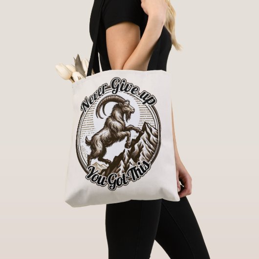 Berggeit Steenbok nooit opgeven Tote Bag (Dichtbij)