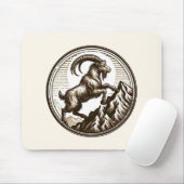 Berggeit Steenbok Verjaardag Zodiac Muismat (Met muis)