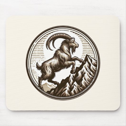 Berggeit Steenbok Verjaardag Zodiac Muismat (Voorkant)