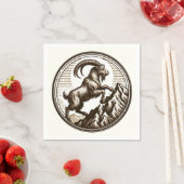 Berggeit Steenbok Verjaardag Zodiac Servet (Insitu)