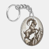 Berggeit Steenbok Verjaardag Zodiac Sleutelhanger (Voorkant Links)