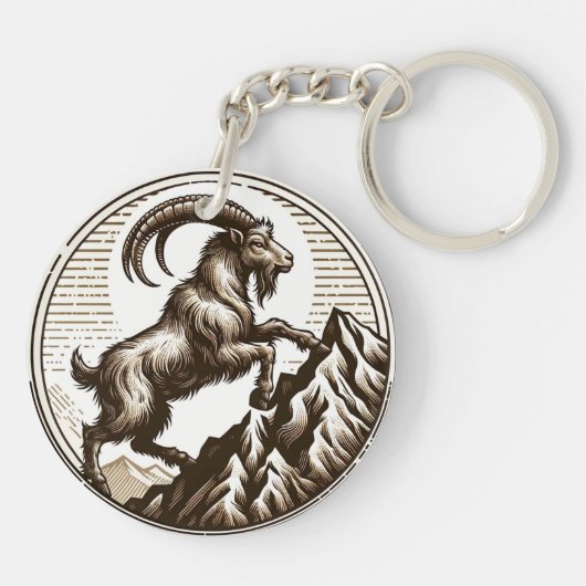 Berggeit Steenbok Verjaardag Zodiac Sleutelhanger (Achterkant)