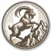 Berggeit Steenbok Verjaardag Zodiac Sticker (Voorkant)