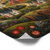 Berggemeenschap Amerikaanse volkskunst Poster (Hoek)