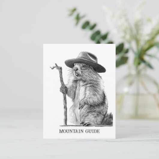 Berggids - grillig marmot ontwerp briefkaart (Staand voorkant)