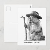 Berggids - grillig marmot ontwerp briefkaart (Voorkant / Achterkant)