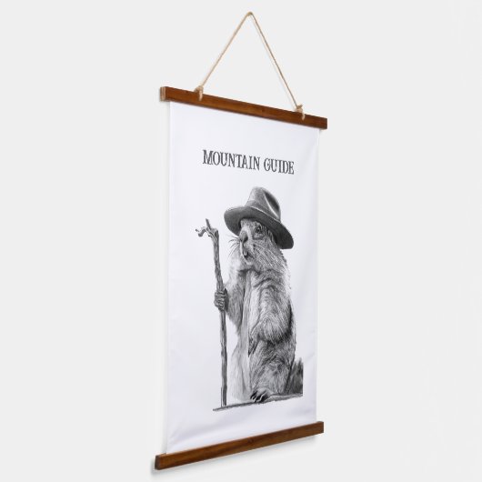 Berggids - grillig marmot ontwerp hangend wandkleed (Gebogen)