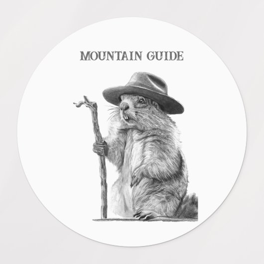 Berggids - grillig marmot ontwerp labels (Design 1)