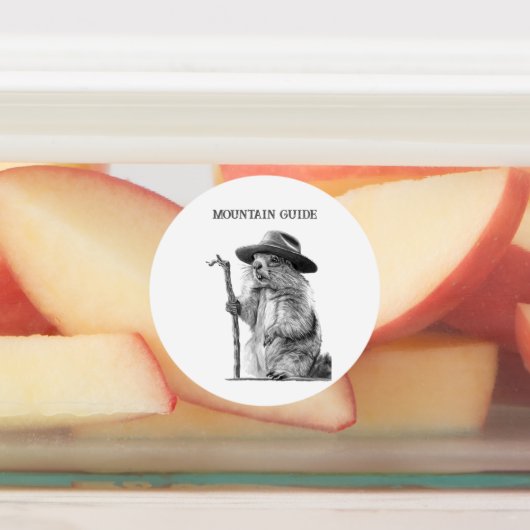 Berggids - grillig marmot ontwerp labels (Aangebracht)