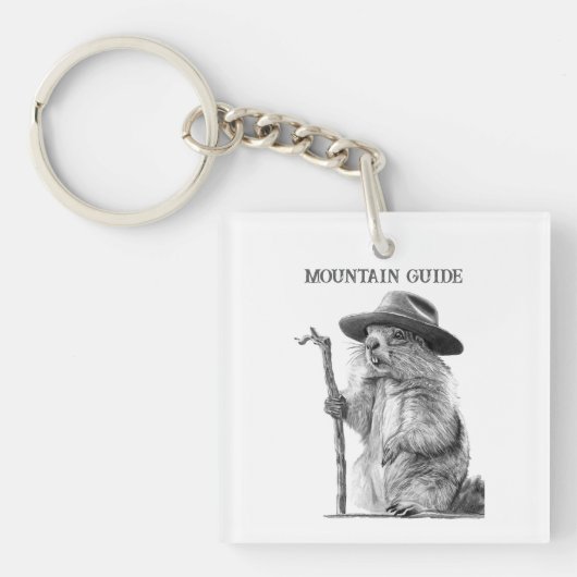 Berggids - grillig marmot ontwerp sleutelhanger (voorkant)