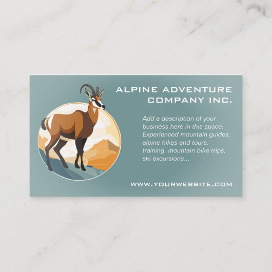 Berggids Wandeltochten Avontuurlijk Bedrijf Visitekaartje (Achterkant)