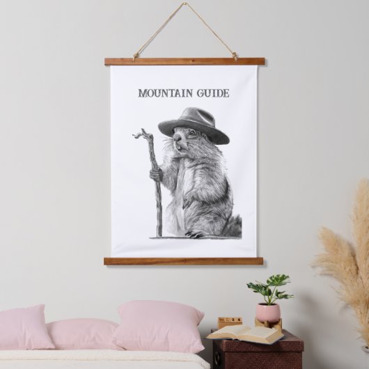 Berggids - Whimsical marmot ontwerp Hangend Wandkleed (Slaapkamer)