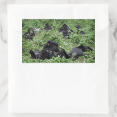 Berggorilla groep rechthoek sticker (Tas)
