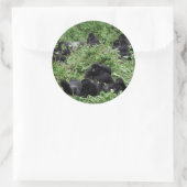 Berggorilla groep ronde sticker (Tas)
