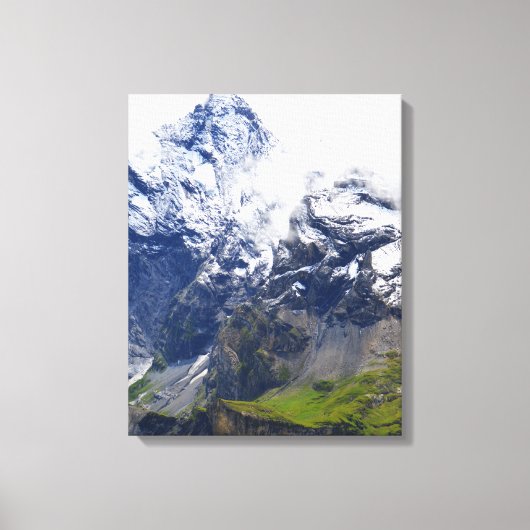 Berghelling in de Zwitserse Alpen Canvas Afdruk (Voorkant)