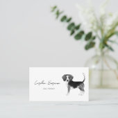 Berghondtekening in zwart-wit minimalistisch visitekaartje (Staand voorkant)