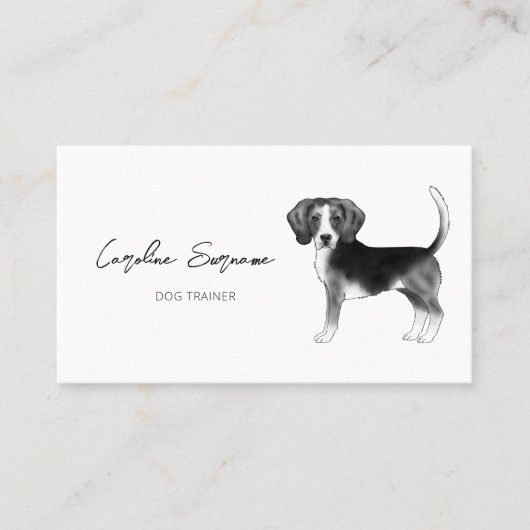 Berghondtekening in zwart-wit minimalistisch visitekaartje (Voorkant)
