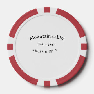 Berghut aangepaste datum jaar coördinaten toevoege poker chips