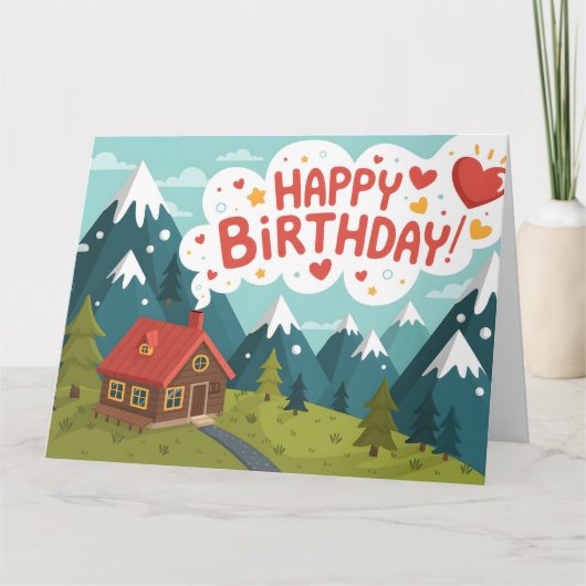 Berghut "Gefeliciteerd Verjaardag" Groet Kaart (Voorkant)