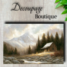Berghut Landschap Decoupage