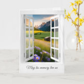 Berghut met wilde bloemen sympathie kaart (Gele Bloem)