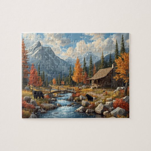 Berghutberen Herfst Beek Scène Legpuzzel (Horizontaal)