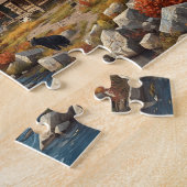 Berghutberen Herfst Beek Scène Legpuzzel (Zijkant)