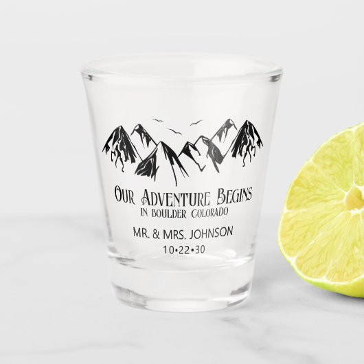 Berghuwelijk Shot Glas (Voorkant)
