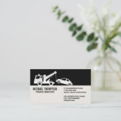 Bergingsvoertuig trekt auto visitekaartje (Staand voorkant)