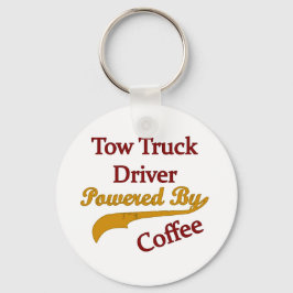 Bergingswagenchauffeur aangedreven door koffie sleutelhanger
