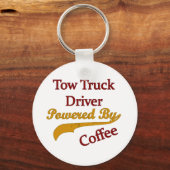 Bergingswagenchauffeur aangedreven door koffie sleutelhanger (Voorkant)