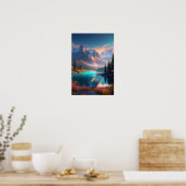 Bergjuweel, kristalhelder meer poster (Keuken)