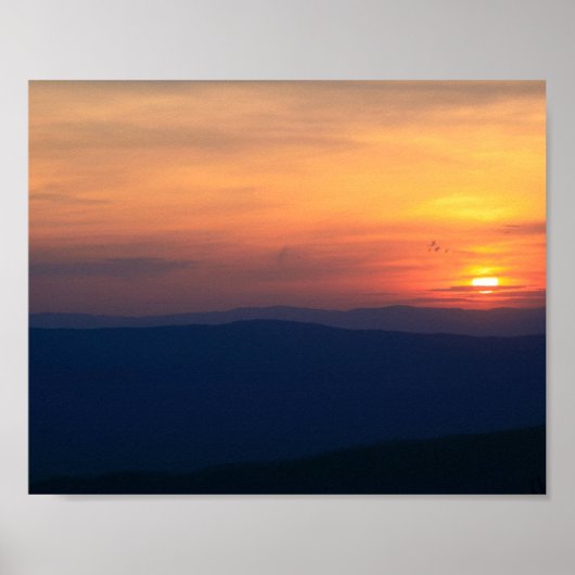 Bergkam Zonsondergang Poster (Voorkant)