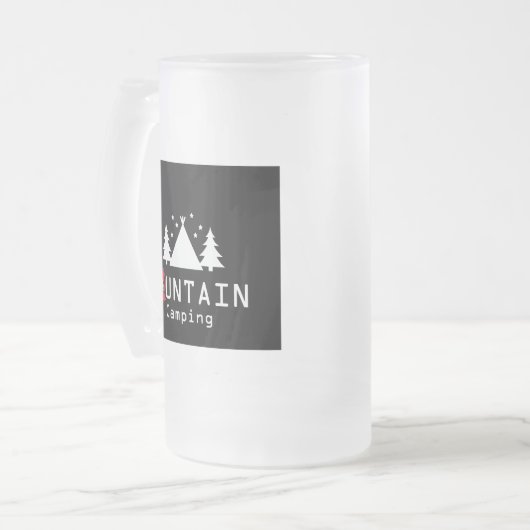 bergkamperen matglas bierpul (Voorkant links)