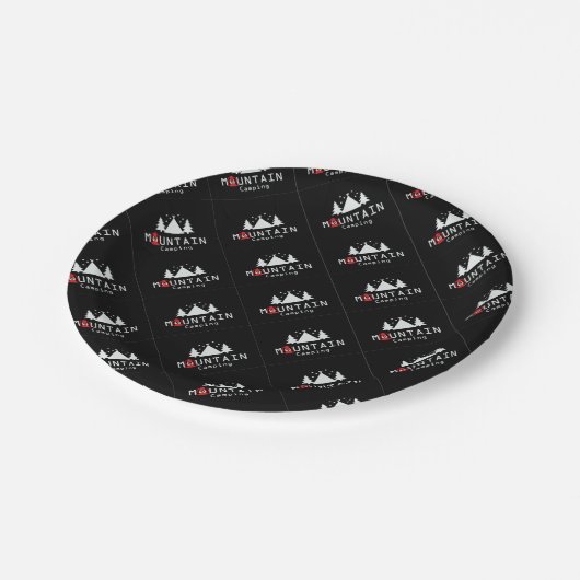 bergkamperen papieren bordje (Gekanteld)