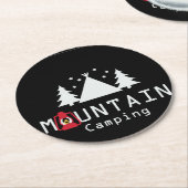 bergkamperen ronde kartonnen onderzetter (Gebogen)