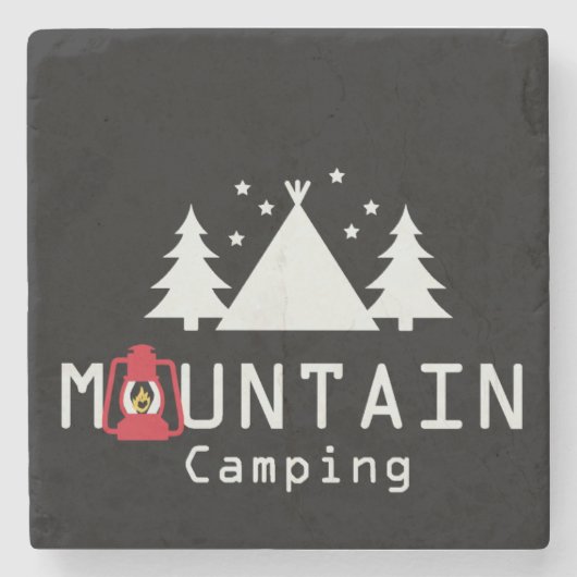 bergkamperen stenen onderzetter (Voorkant)